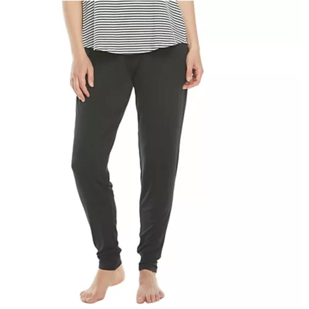 Blooming Women Black Maternity Pants Over Bump Bamboo Lounge Size Small NWT